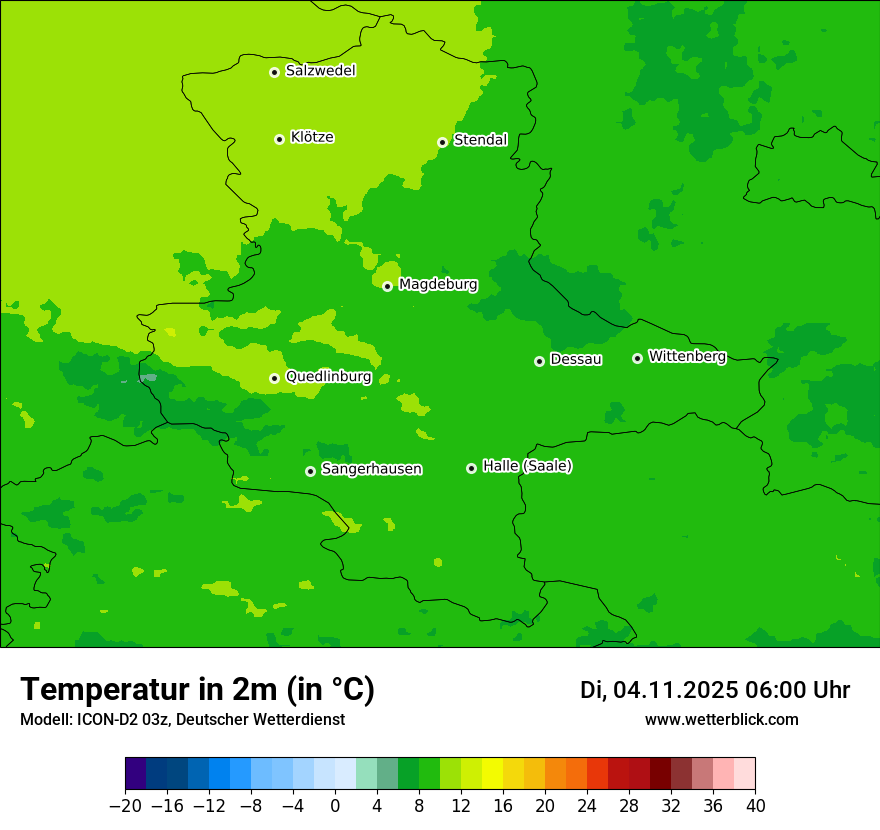 Modellkarten Temperatur