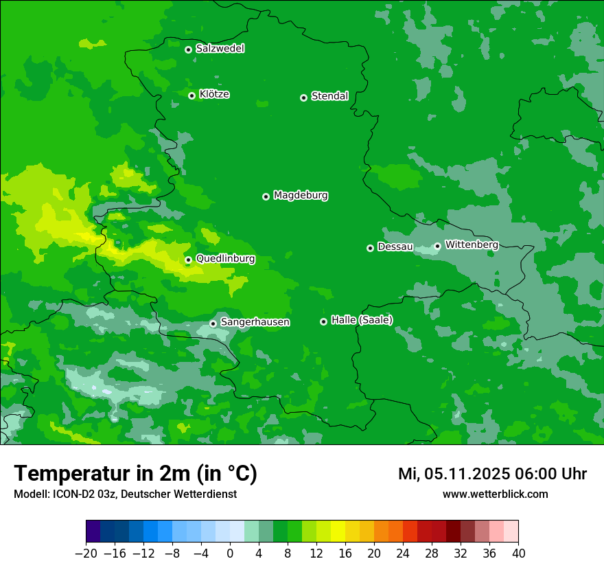 Modellkarten Temperatur