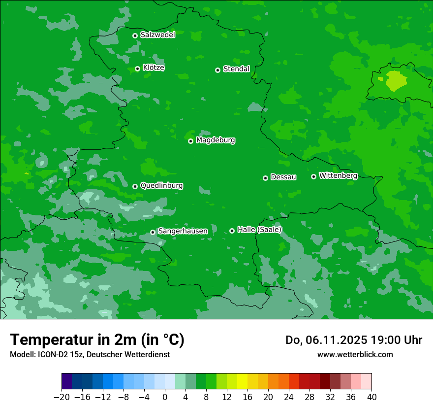 Modellkarten Temperatur