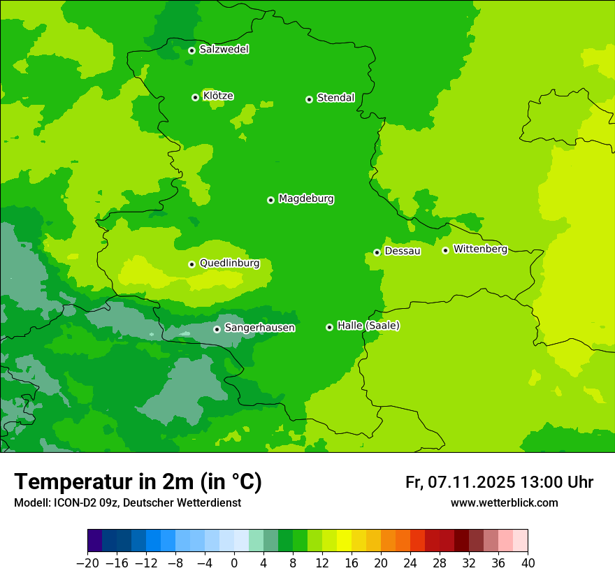 Modellkarten Temperatur