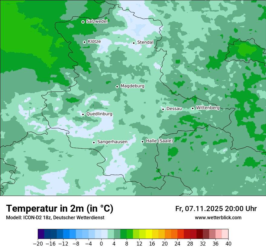 Modellkarten Temperatur