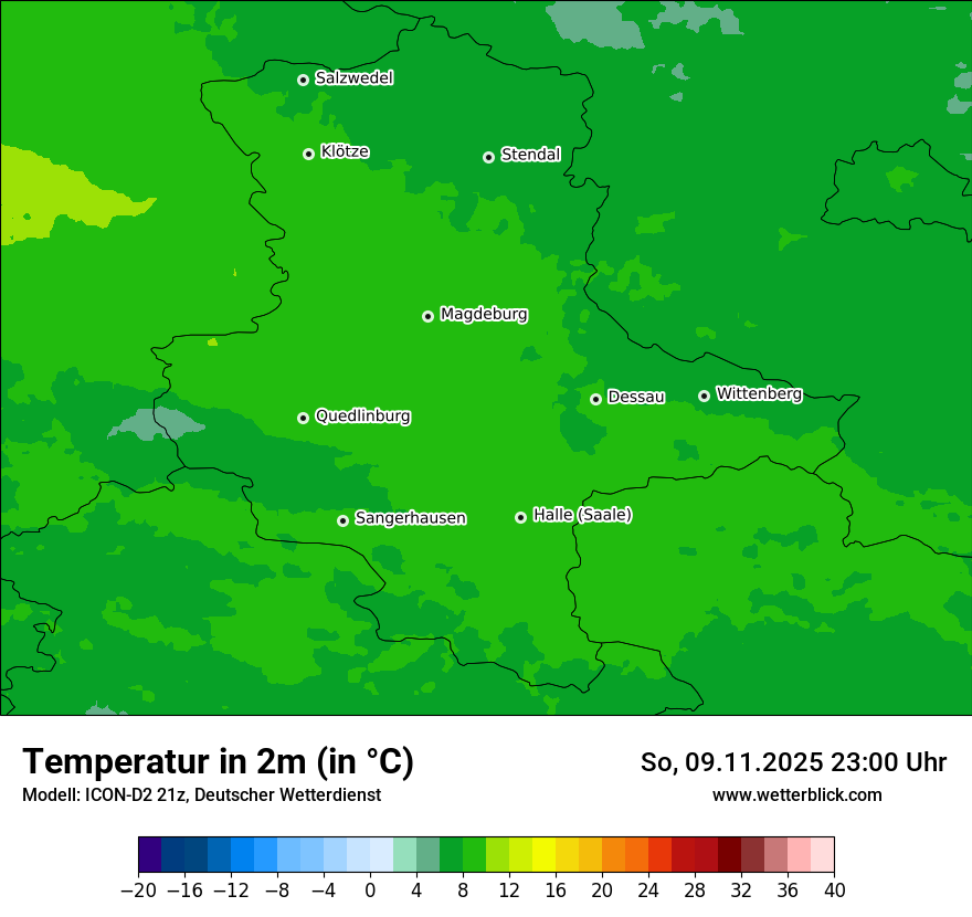 Modellkarten Temperatur