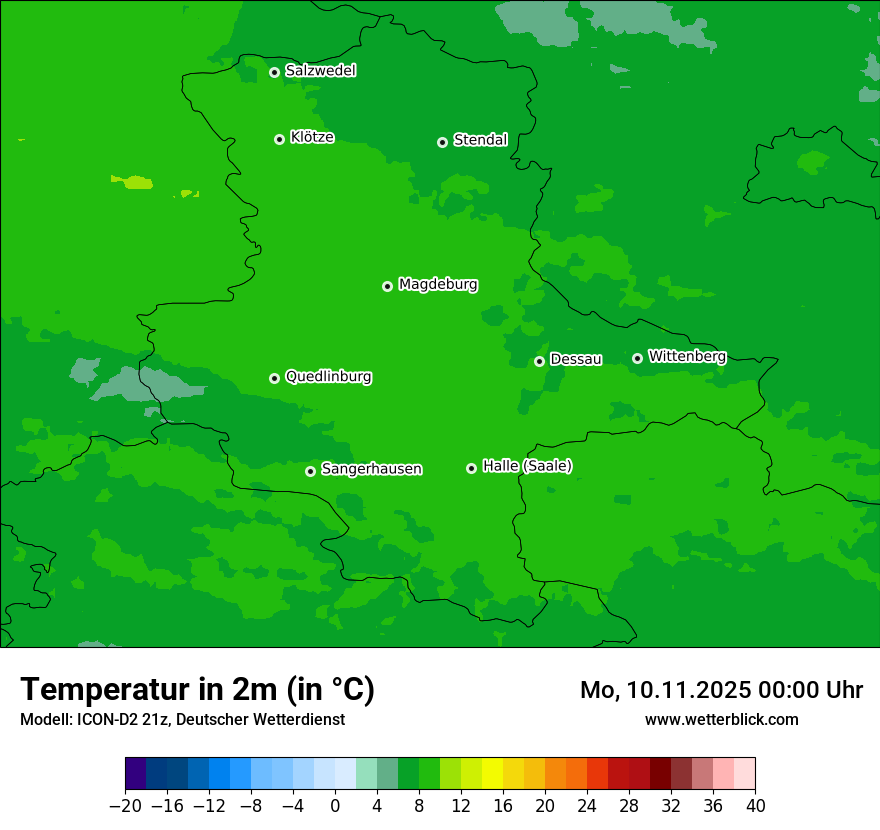 Modellkarten Temperatur