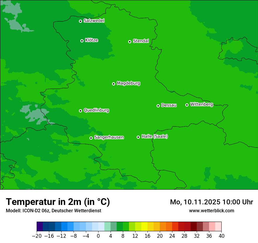 Modellkarten Temperatur