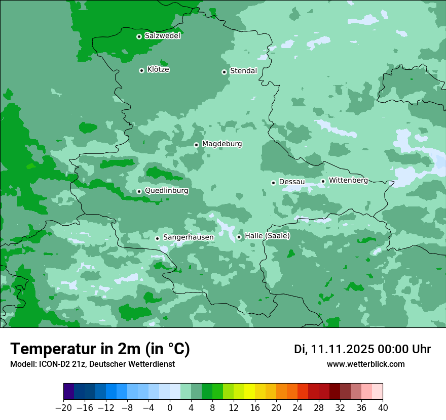 Modellkarten Temperatur