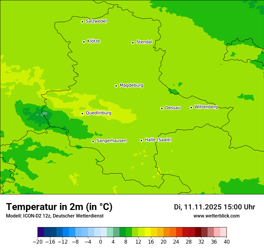 Modellkarten Temperatur