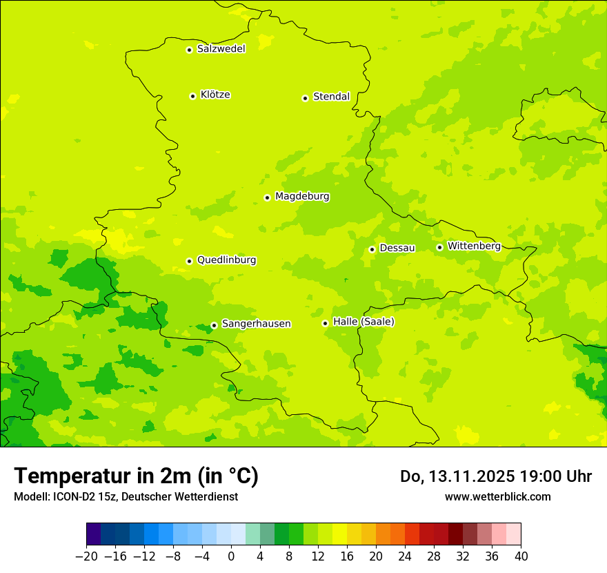 Modellkarten Temperatur