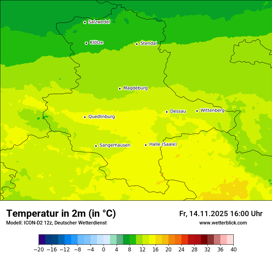 Modellkarten Temperatur