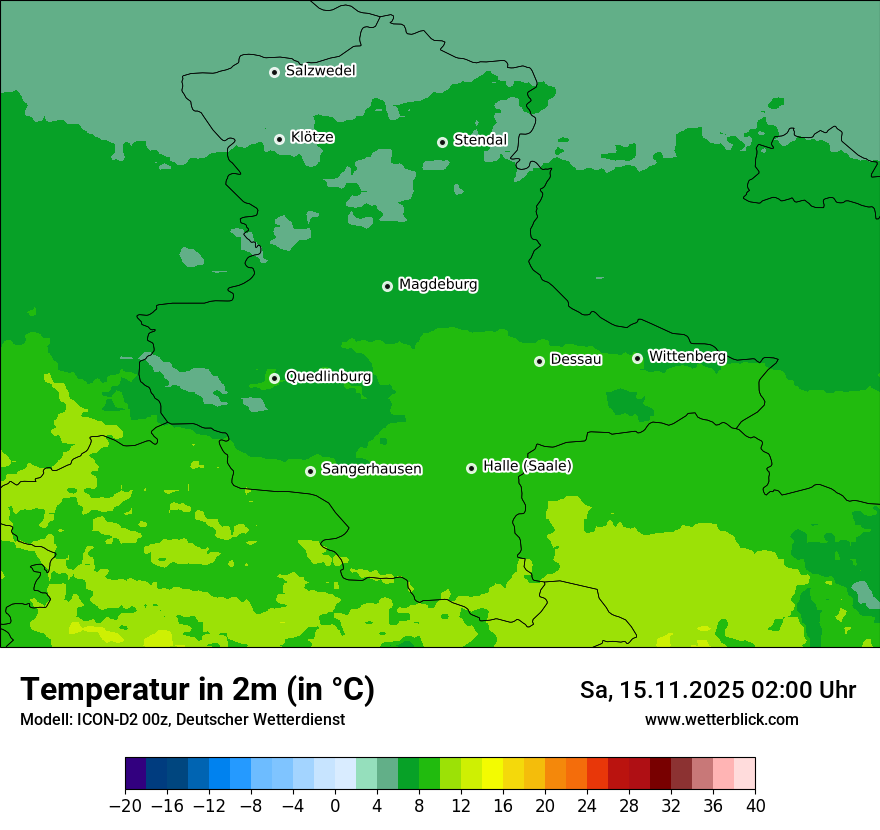 Modellkarten Temperatur