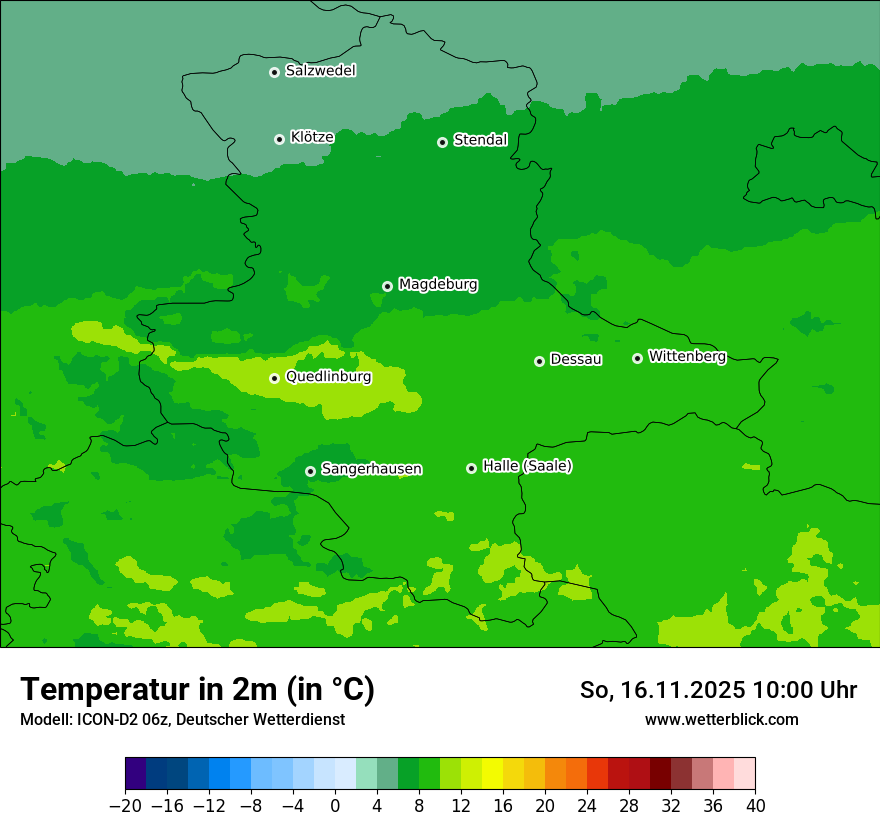Modellkarten Temperatur