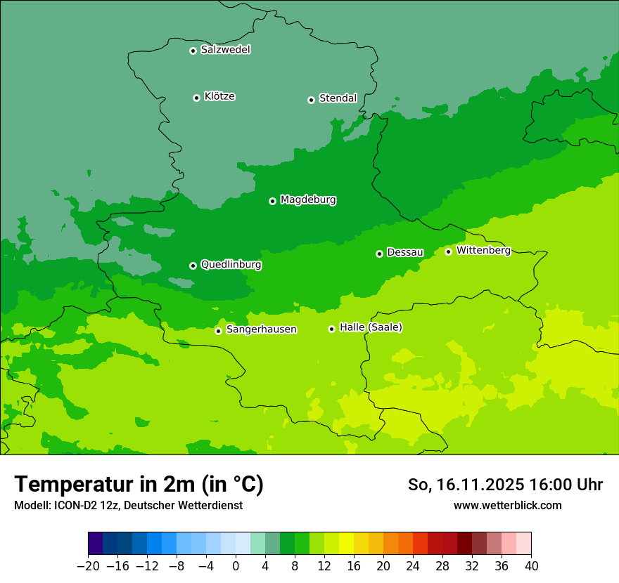 Modellkarten Temperatur