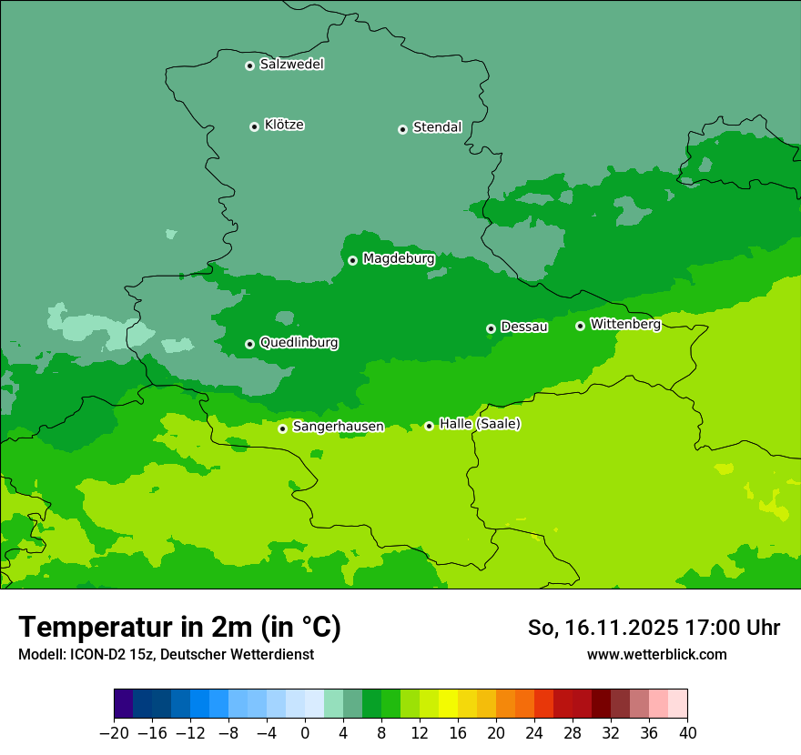 Modellkarten Temperatur