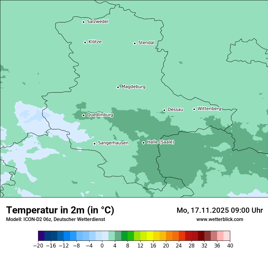 Modellkarten Temperatur