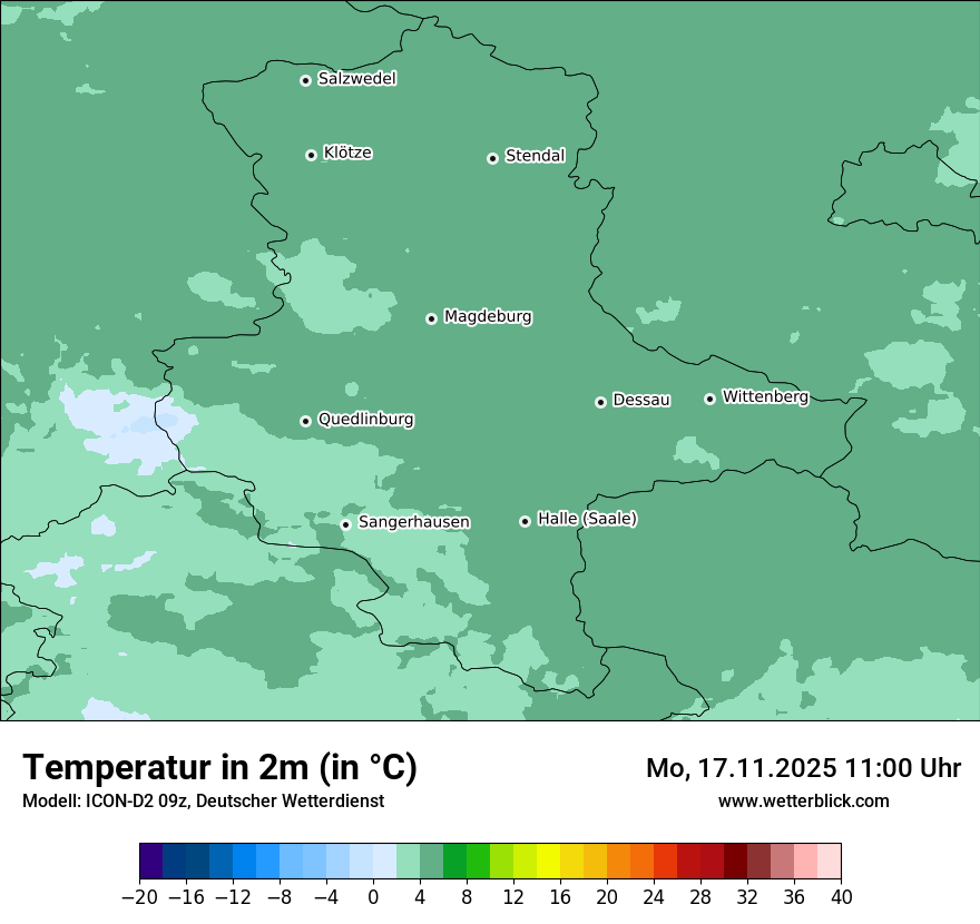 Modellkarten Temperatur