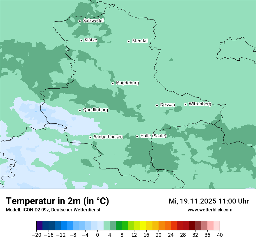 Modellkarten Temperatur