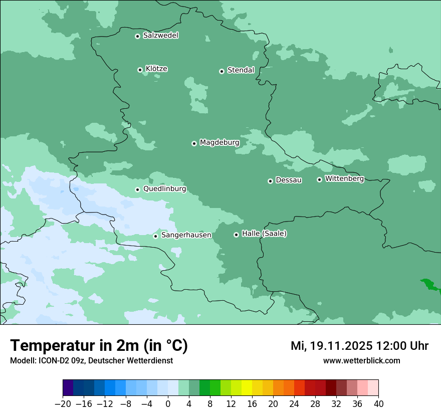 Modellkarten Temperatur