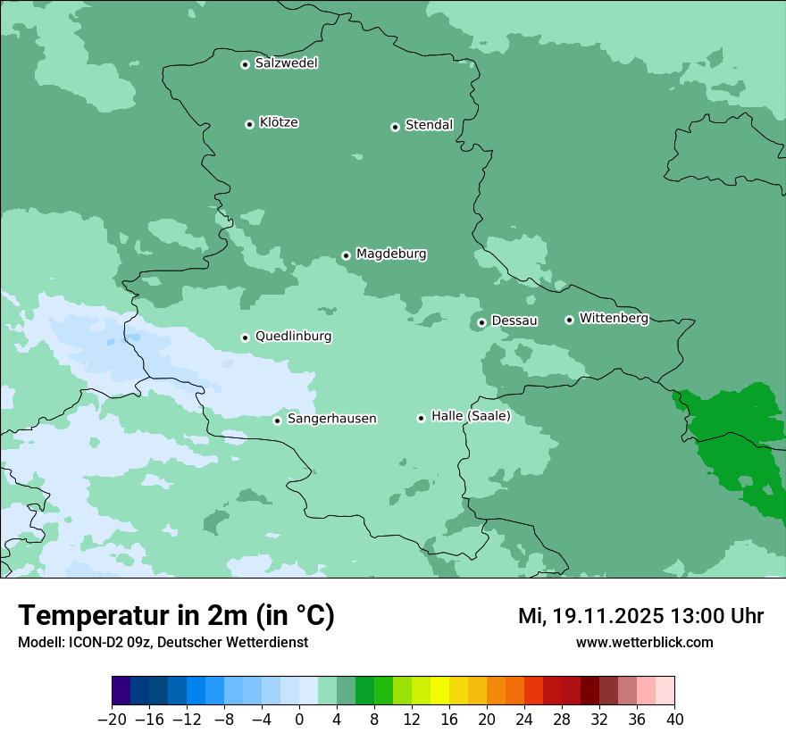 Modellkarten Temperatur