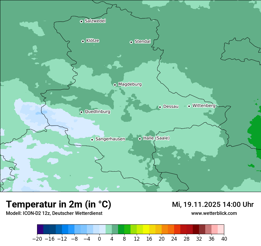Modellkarten Temperatur