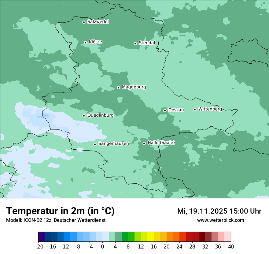 Modellkarten Temperatur