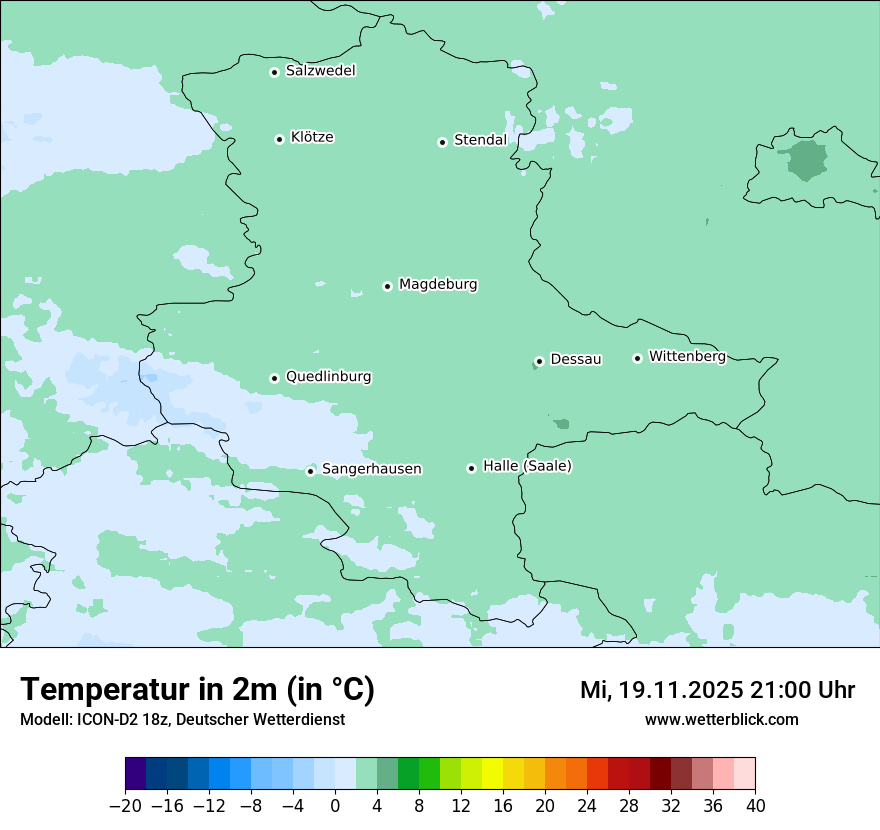 Modellkarten Temperatur