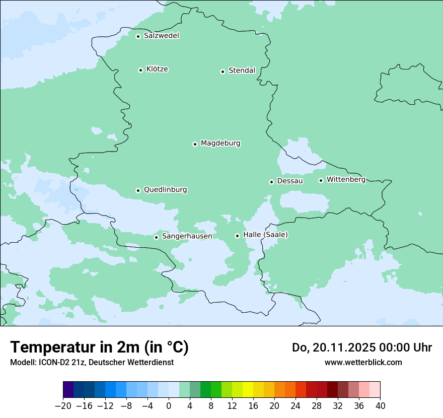Modellkarten Temperatur
