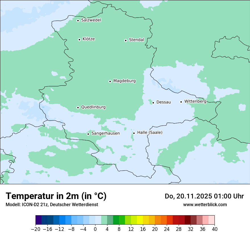 Modellkarten Temperatur