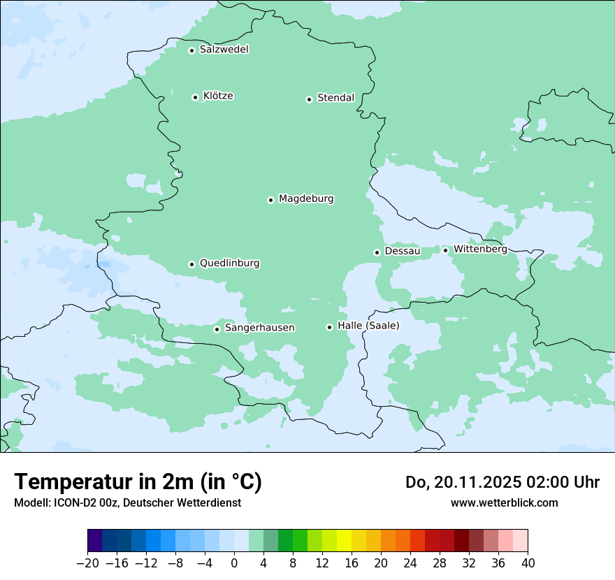 Modellkarten Temperatur