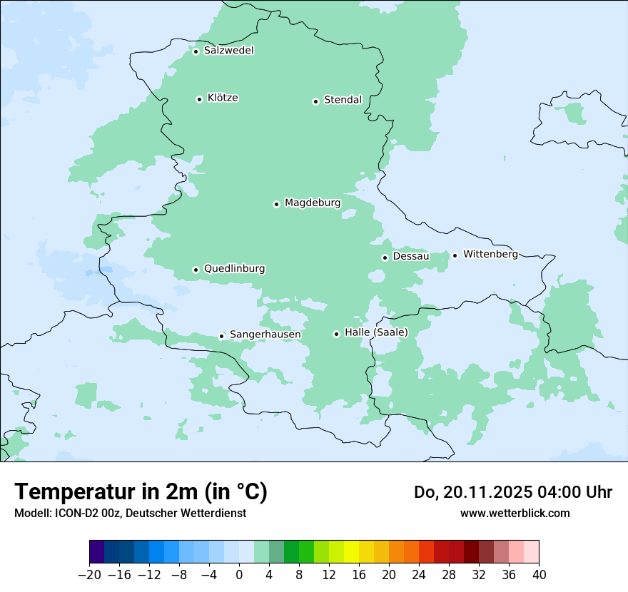 Modellkarten Temperatur