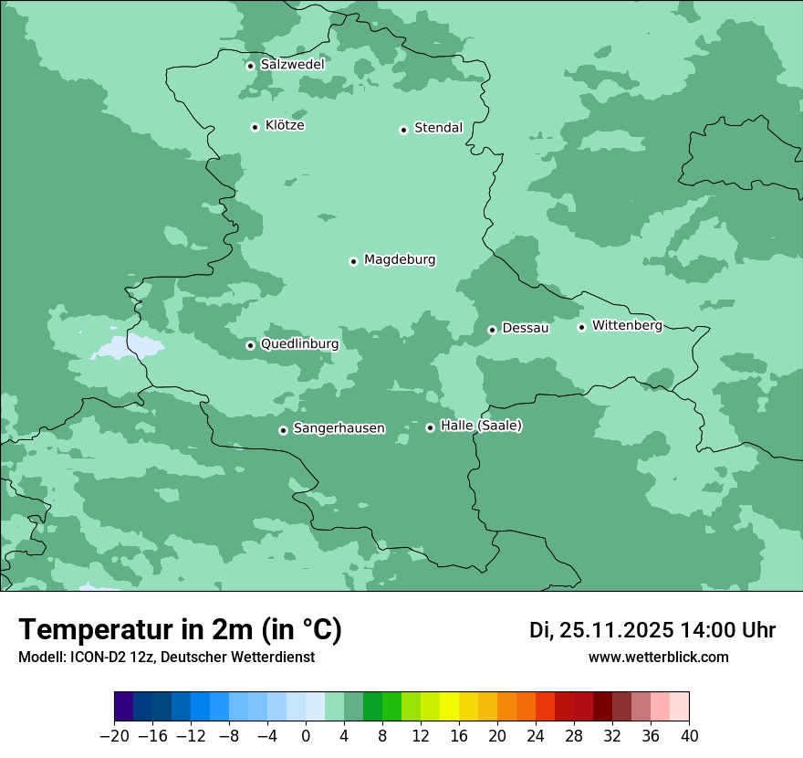 Modellkarten Temperatur