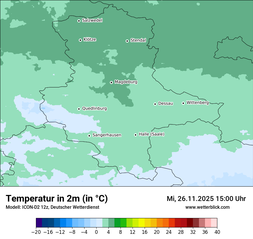 Modellkarten Temperatur