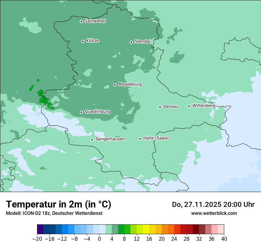 Modellkarten Temperatur