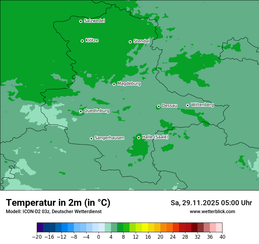 Modellkarten Temperatur