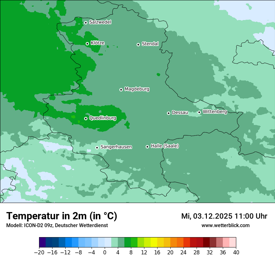 Modellkarten Temperatur