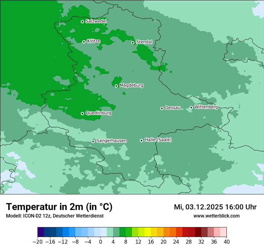 Modellkarten Temperatur