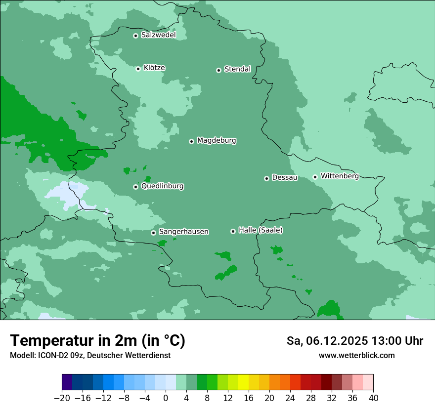 Modellkarten Temperatur