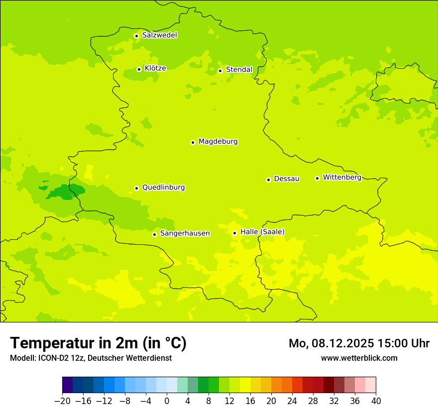 Modellkarten Temperatur