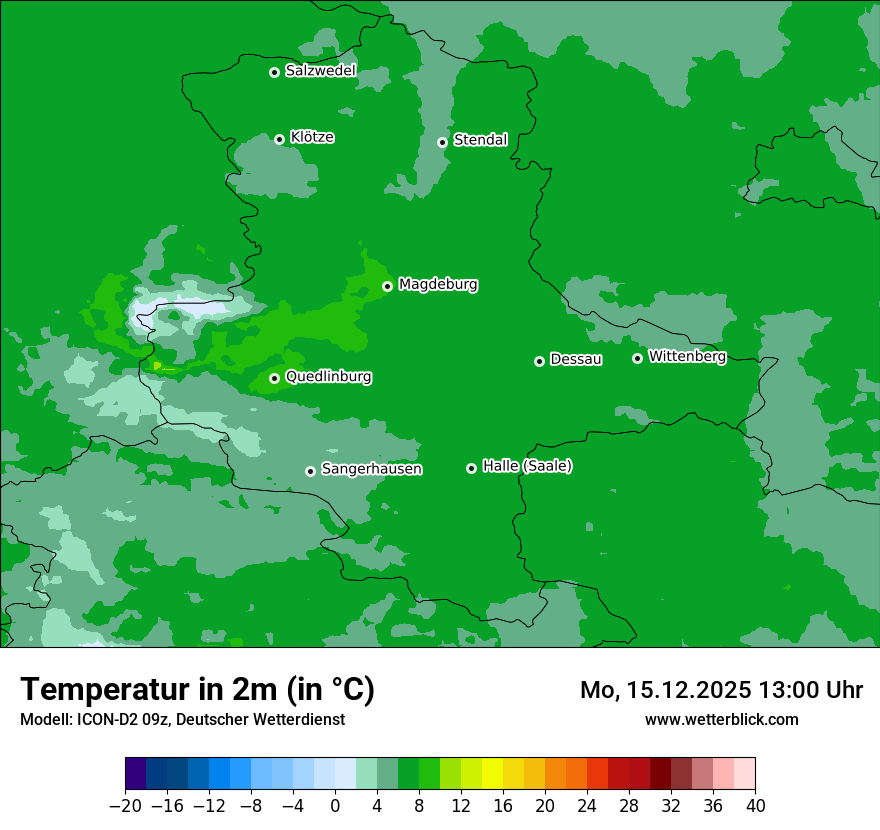 Modellkarten Temperatur