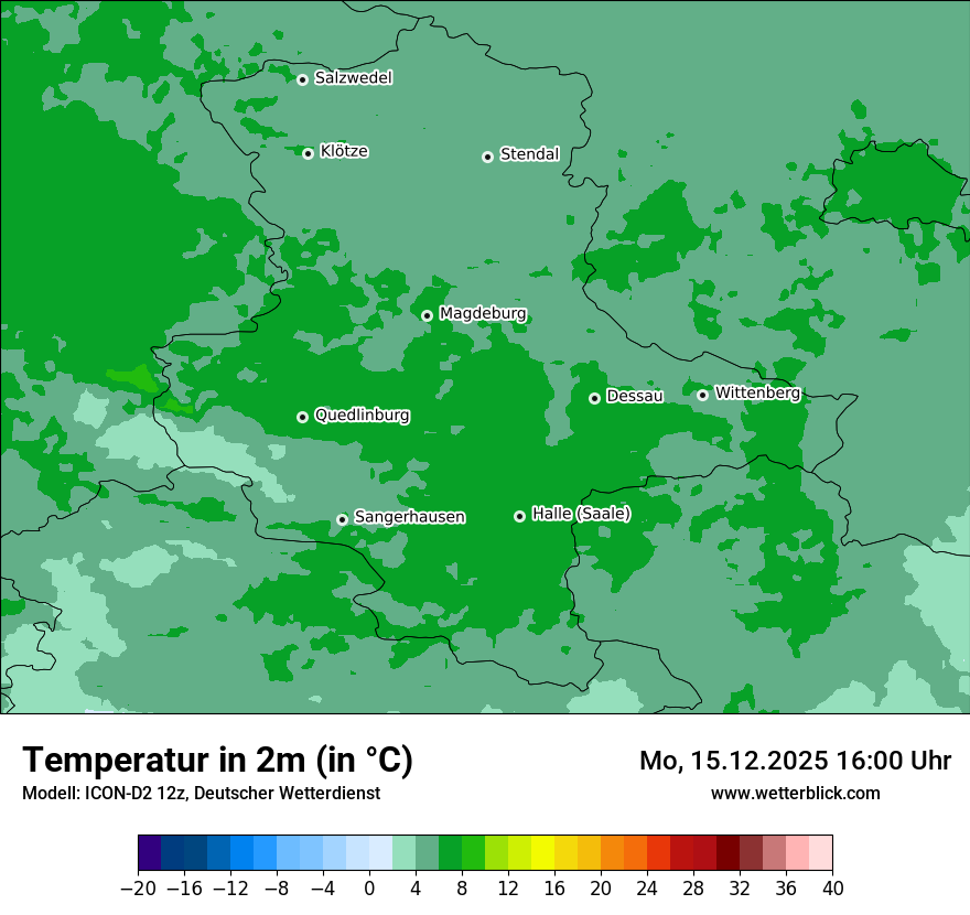 Modellkarten Temperatur