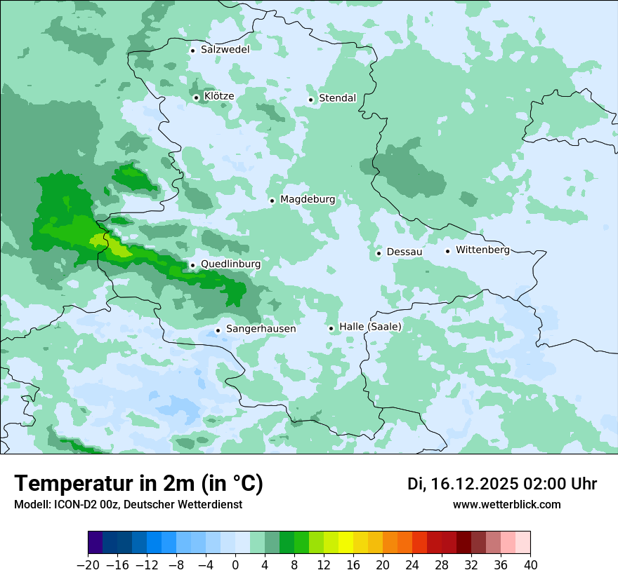 Modellkarten Temperatur
