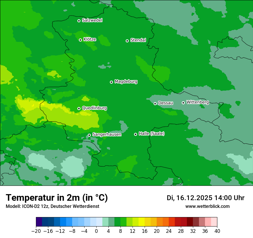 Modellkarten Temperatur