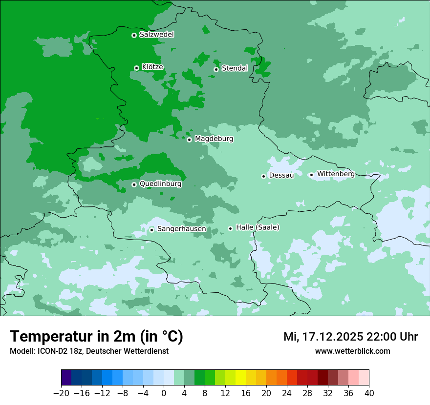 Modellkarten Temperatur