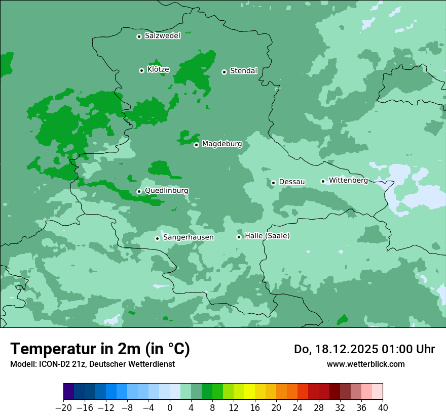 Modellkarten Temperatur