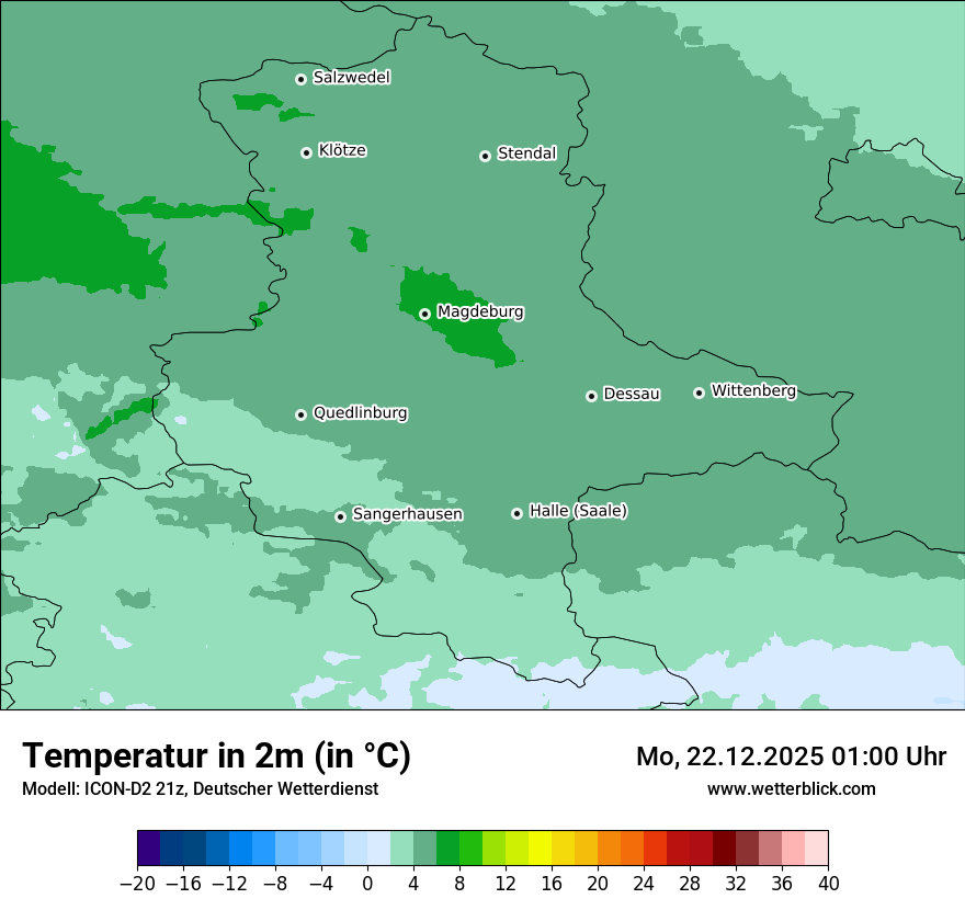 Modellkarten Temperatur