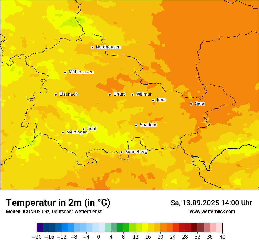 Modellkarten Temperatur