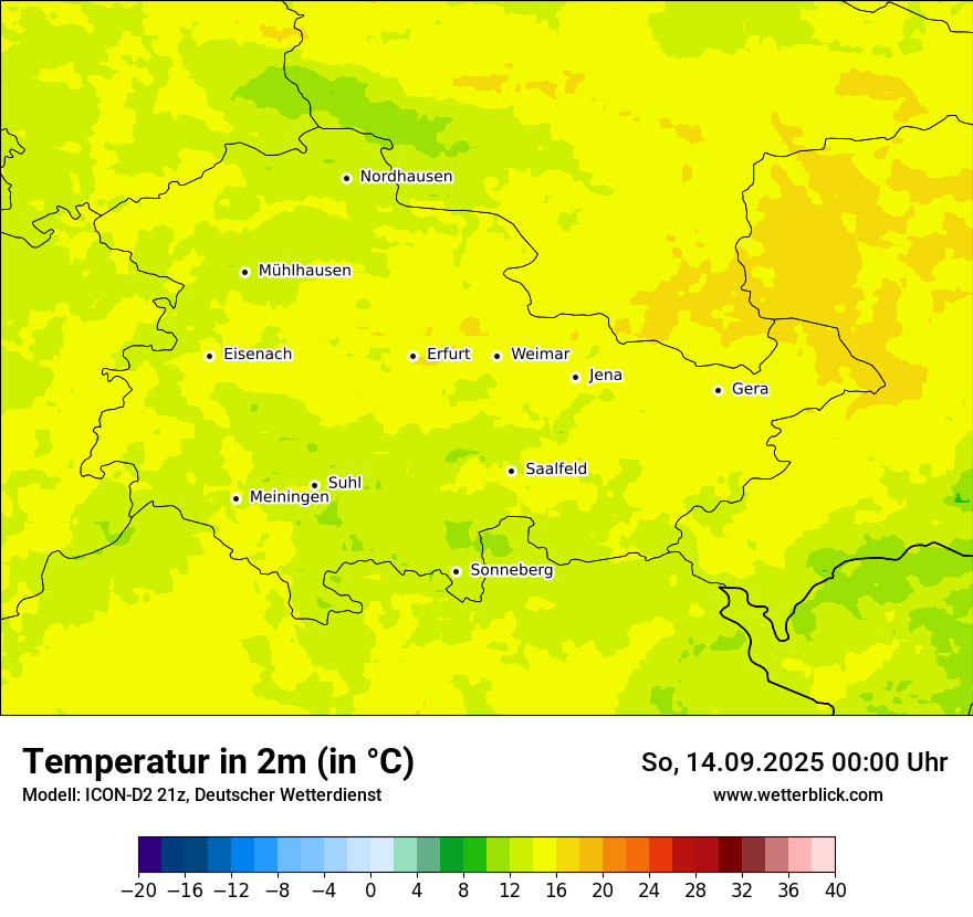Modellkarten Temperatur