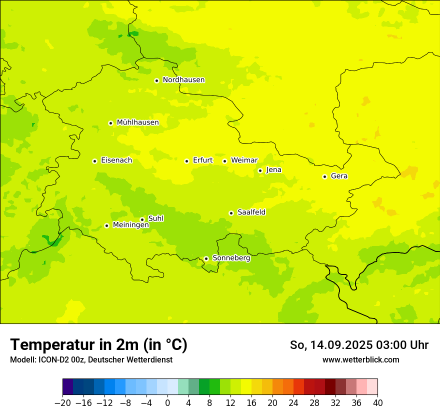 Modellkarten Temperatur
