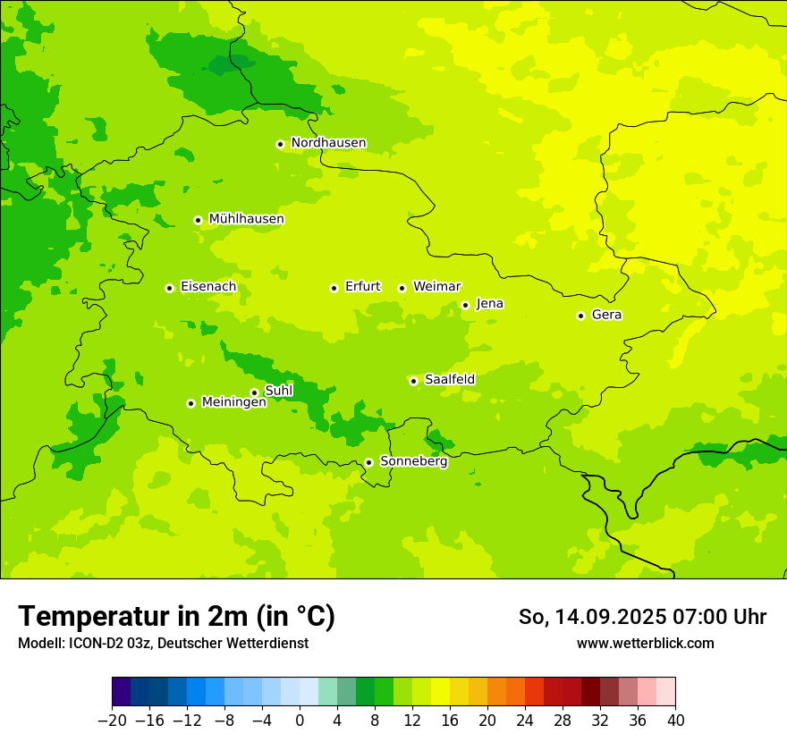Modellkarten Temperatur