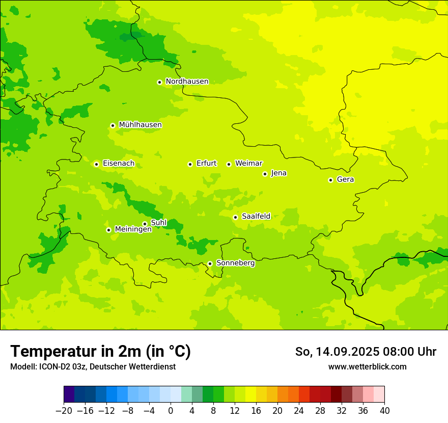 Modellkarten Temperatur