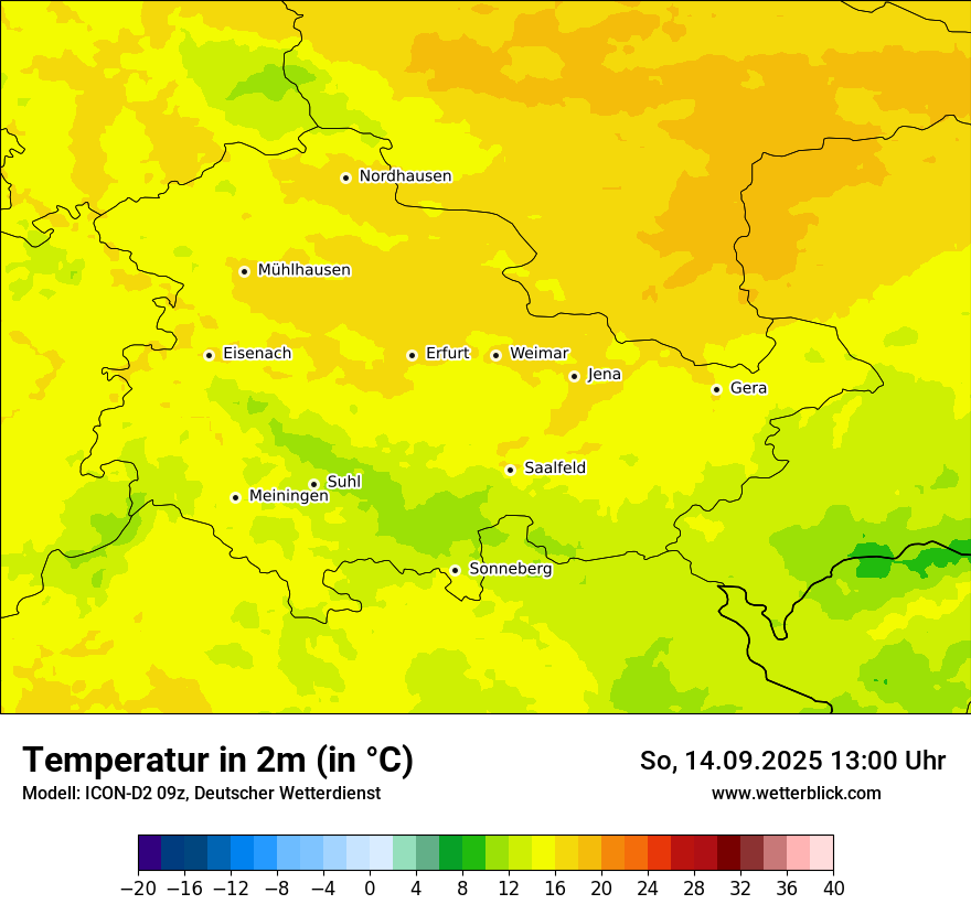 Modellkarten Temperatur