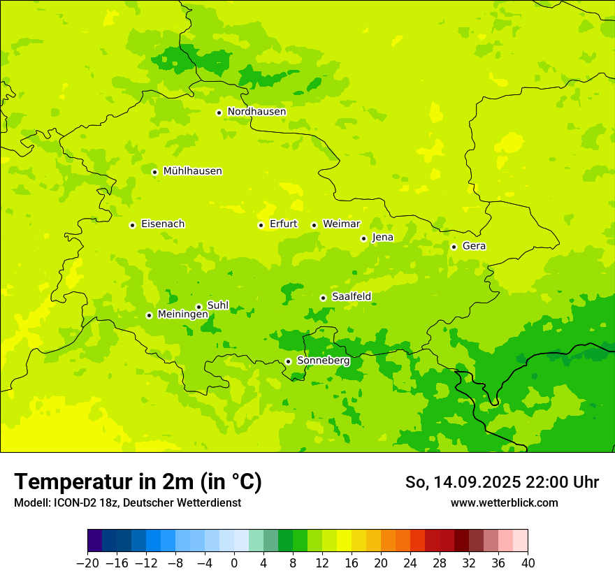 Modellkarten Temperatur